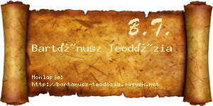 Bartánusz Teodózia névjegykártya